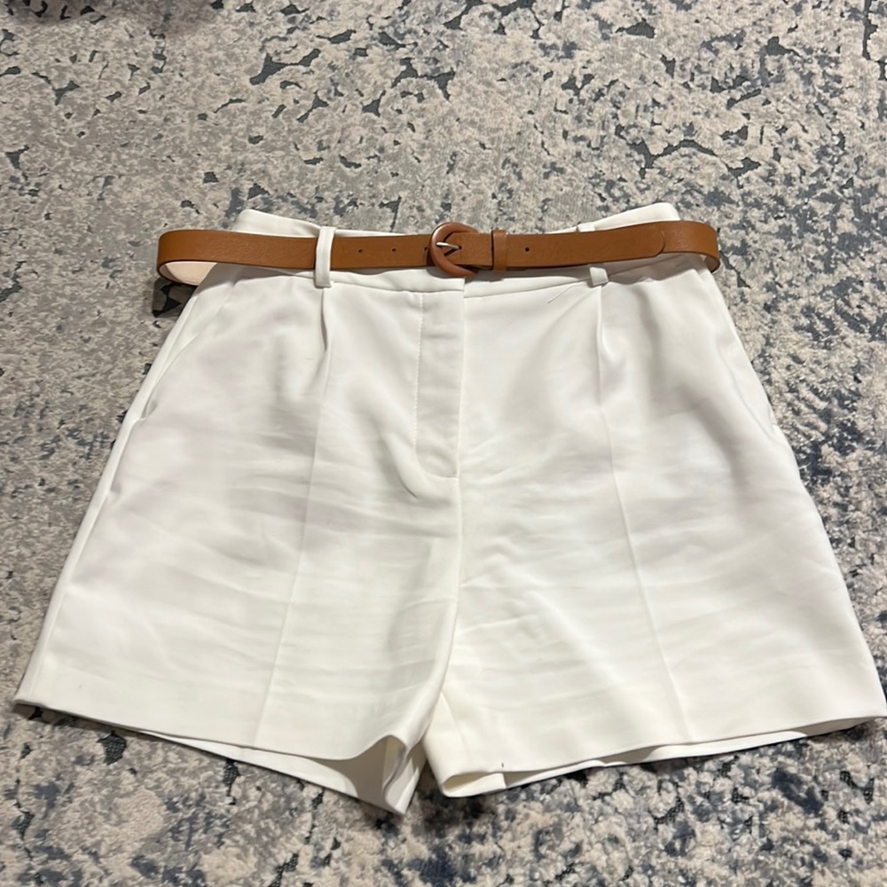 Zara white oversized shorts
